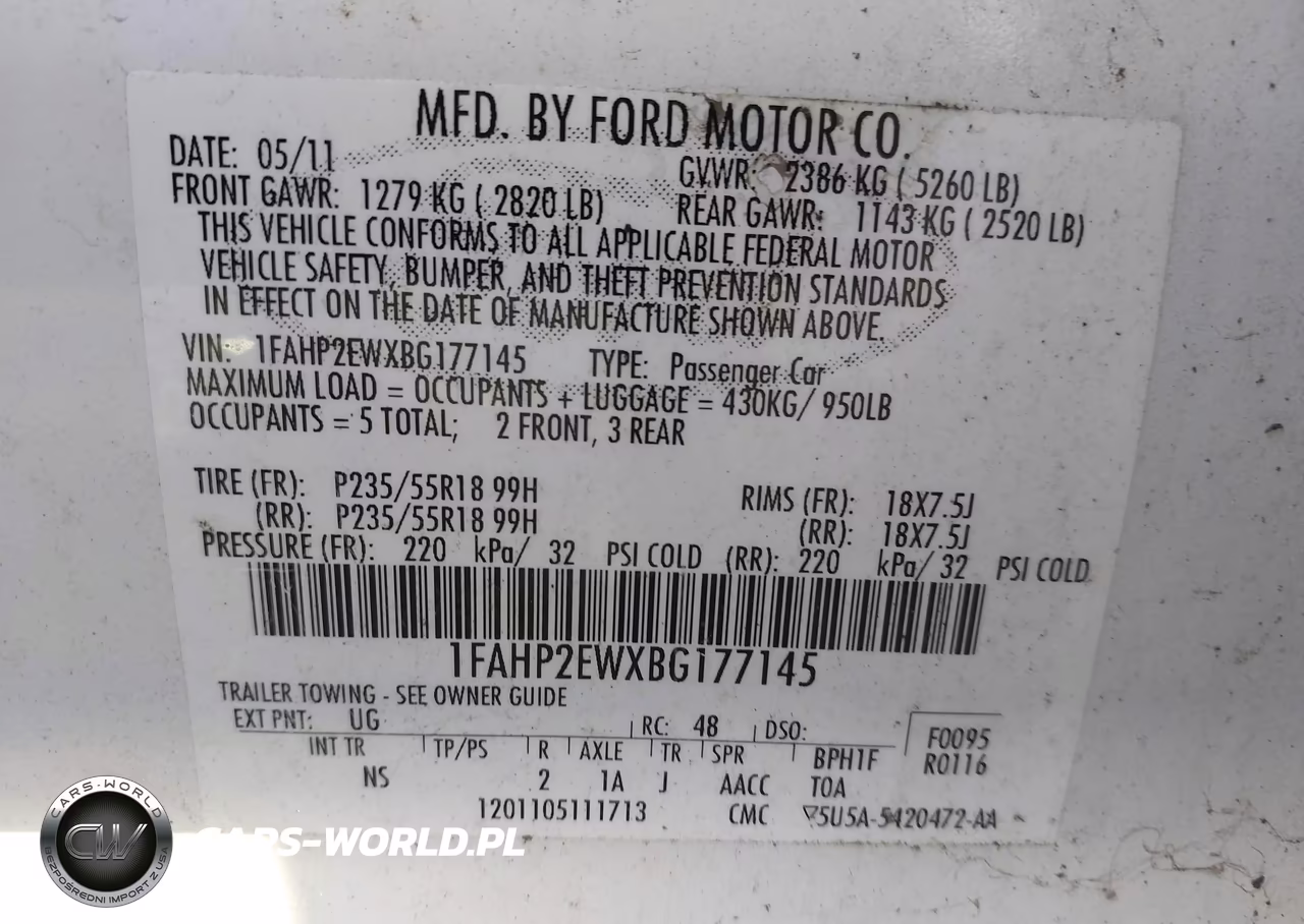 2011 Ford Taurus Sel VIN:1FAHP2EWXBG177145 - 9