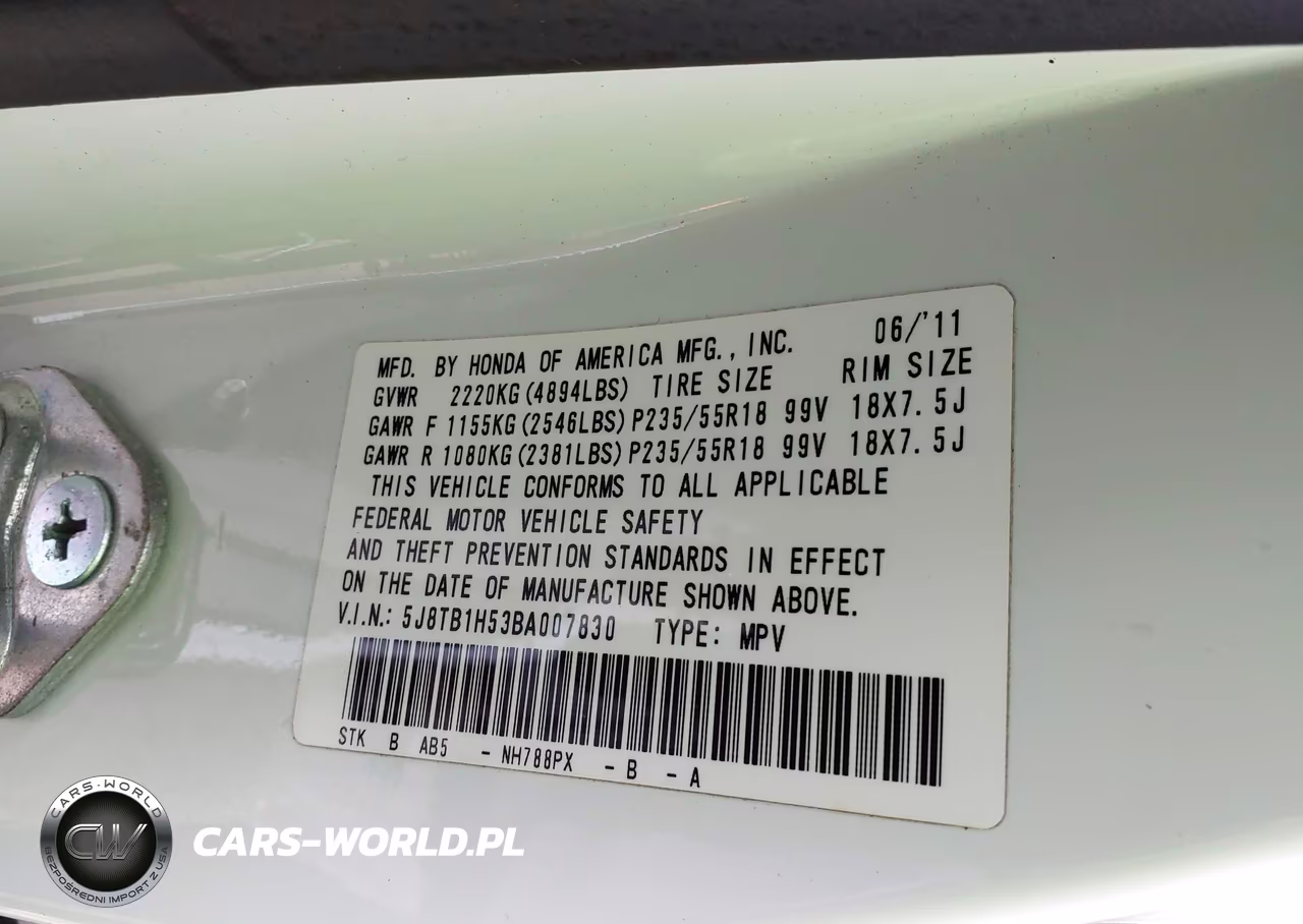 2011 Acura Rdx VIN:5J8TB1H53BA007830 - 9