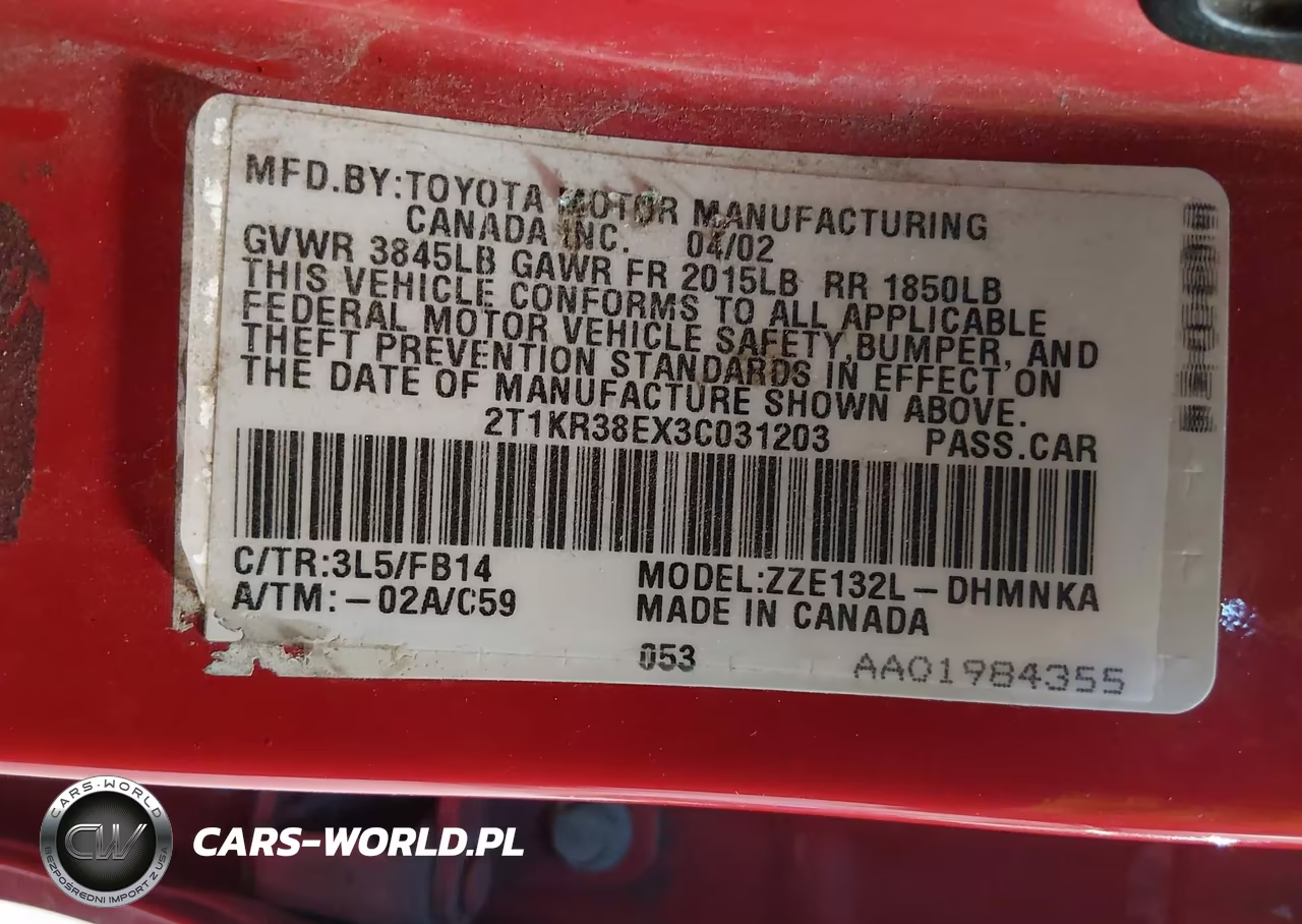 2003 Toyota Matrix Xr VIN:2T1KR38EX3C031203 - 9