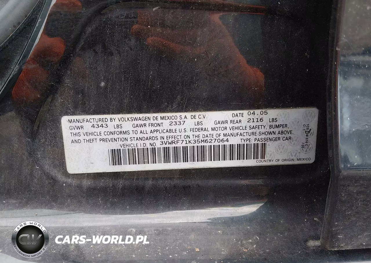 2005 Volkswagen Jetta 2.5 VIN:3VWRF71K35M627064 - 9