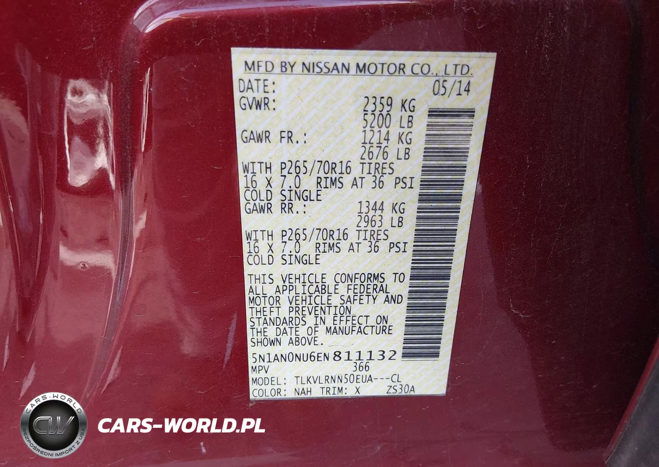 2014 Nissan Xterra S-X VIN:5N1AN0NU6EN811132 - 9