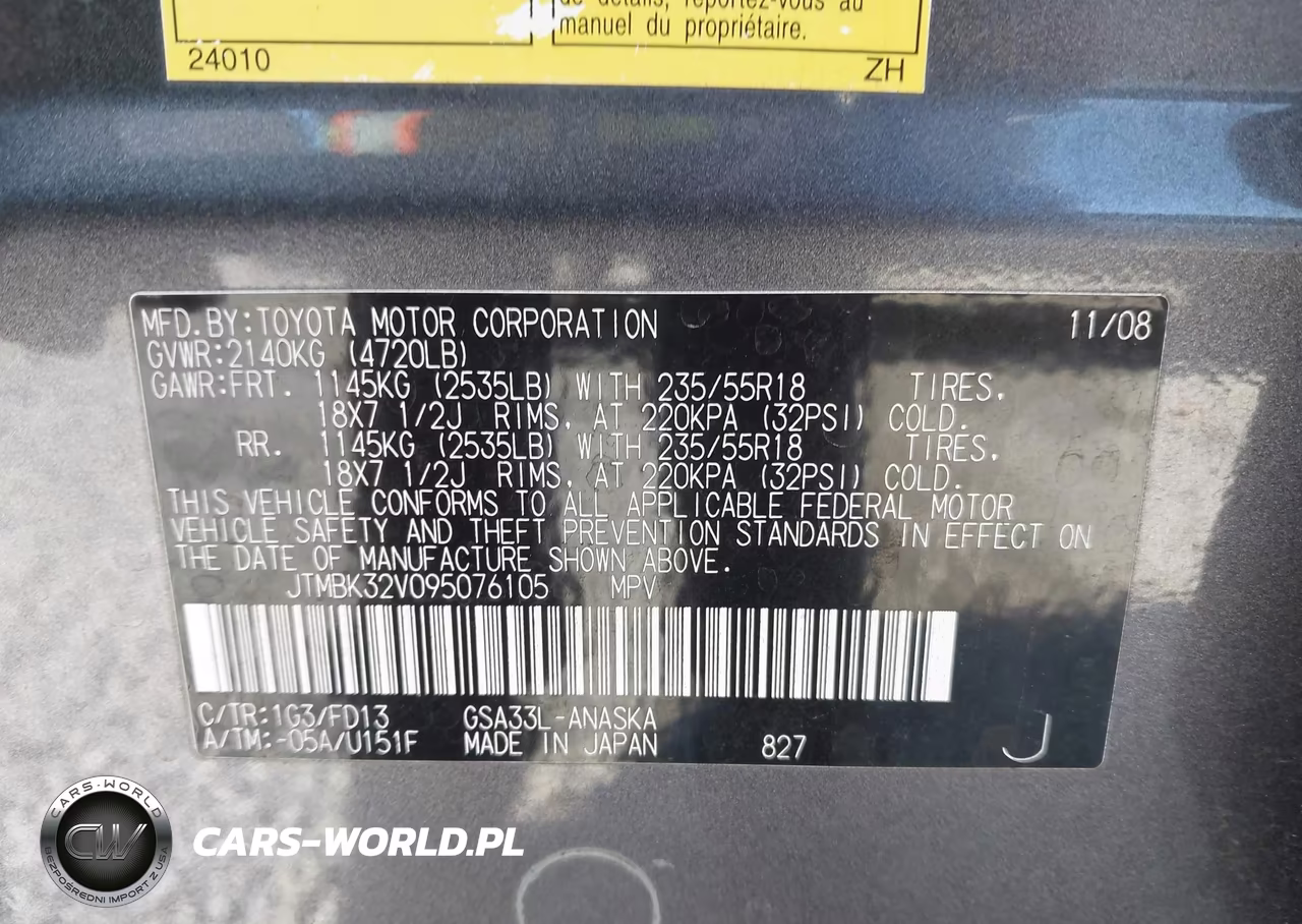 2009 Toyota Rav4 Sport V6 VIN:JTMBK32V095076105 - 9