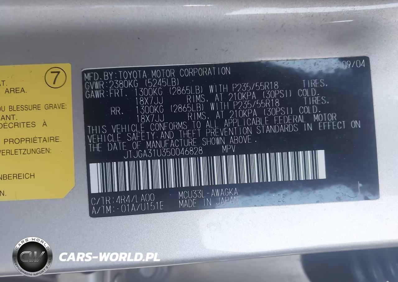2005 Lexus Rx 330 VIN:JTJGA31U350046828 - 9