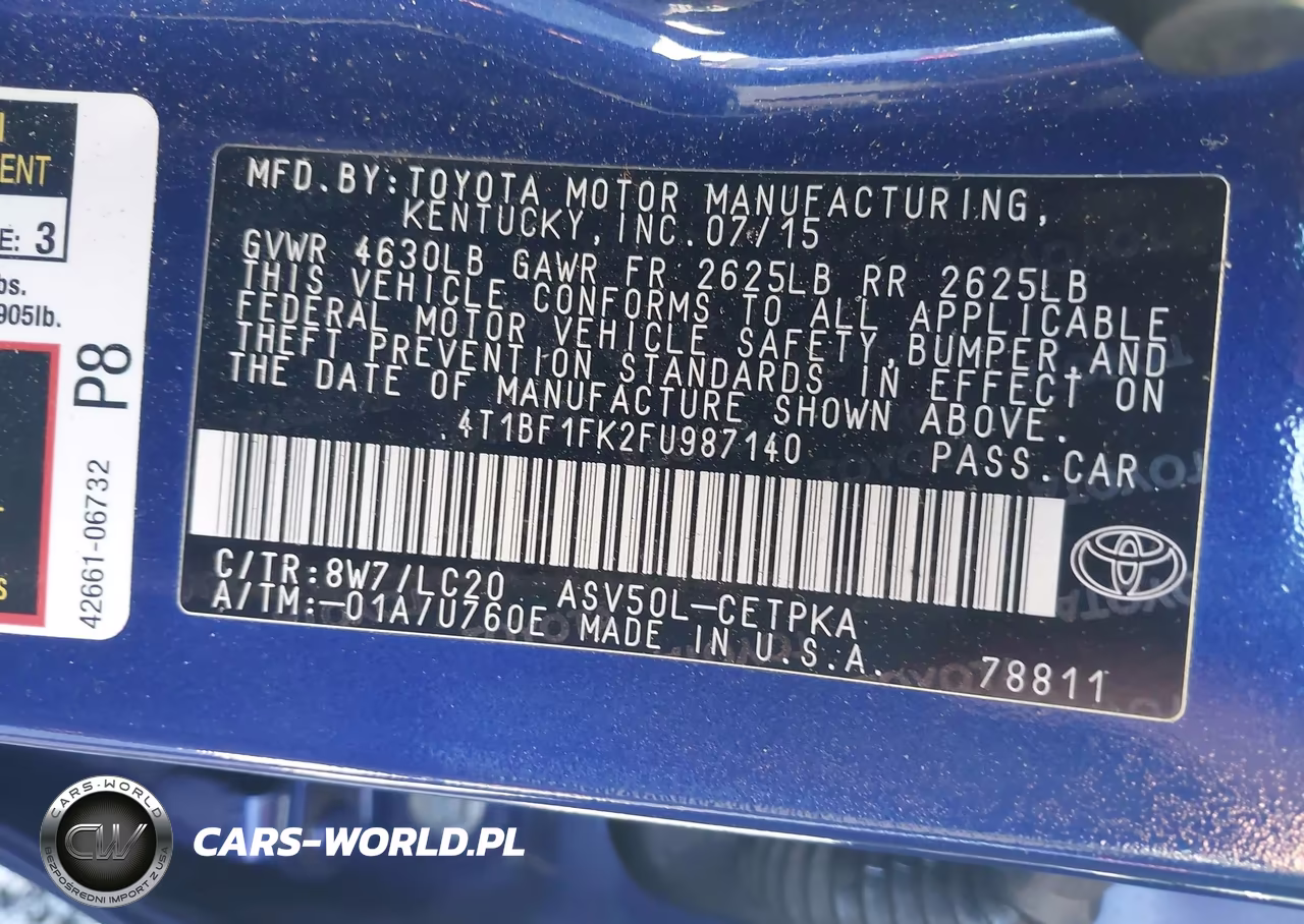2015 Toyota Camry Xse VIN:4T1BF1FK2FU987140 - 9