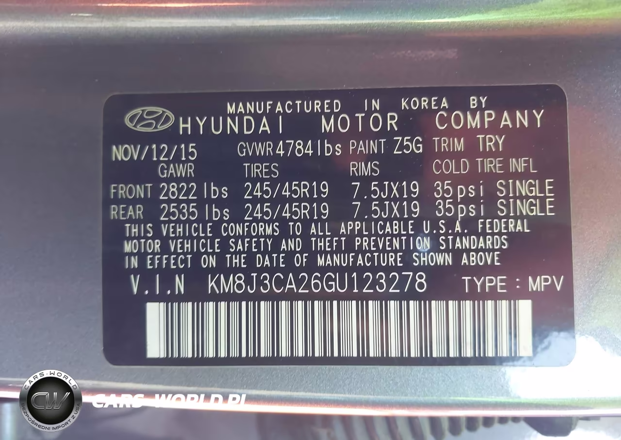 2016 Hyundai Tucson Sport VIN:KM8J3CA26GU123278 - 9