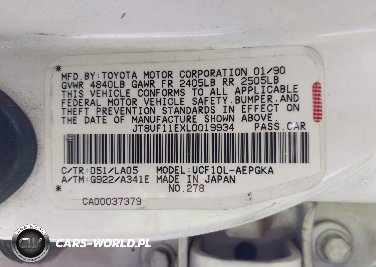 1990 Lexus Ls 400 VIN:JT8UF11EXL0019934 - 9