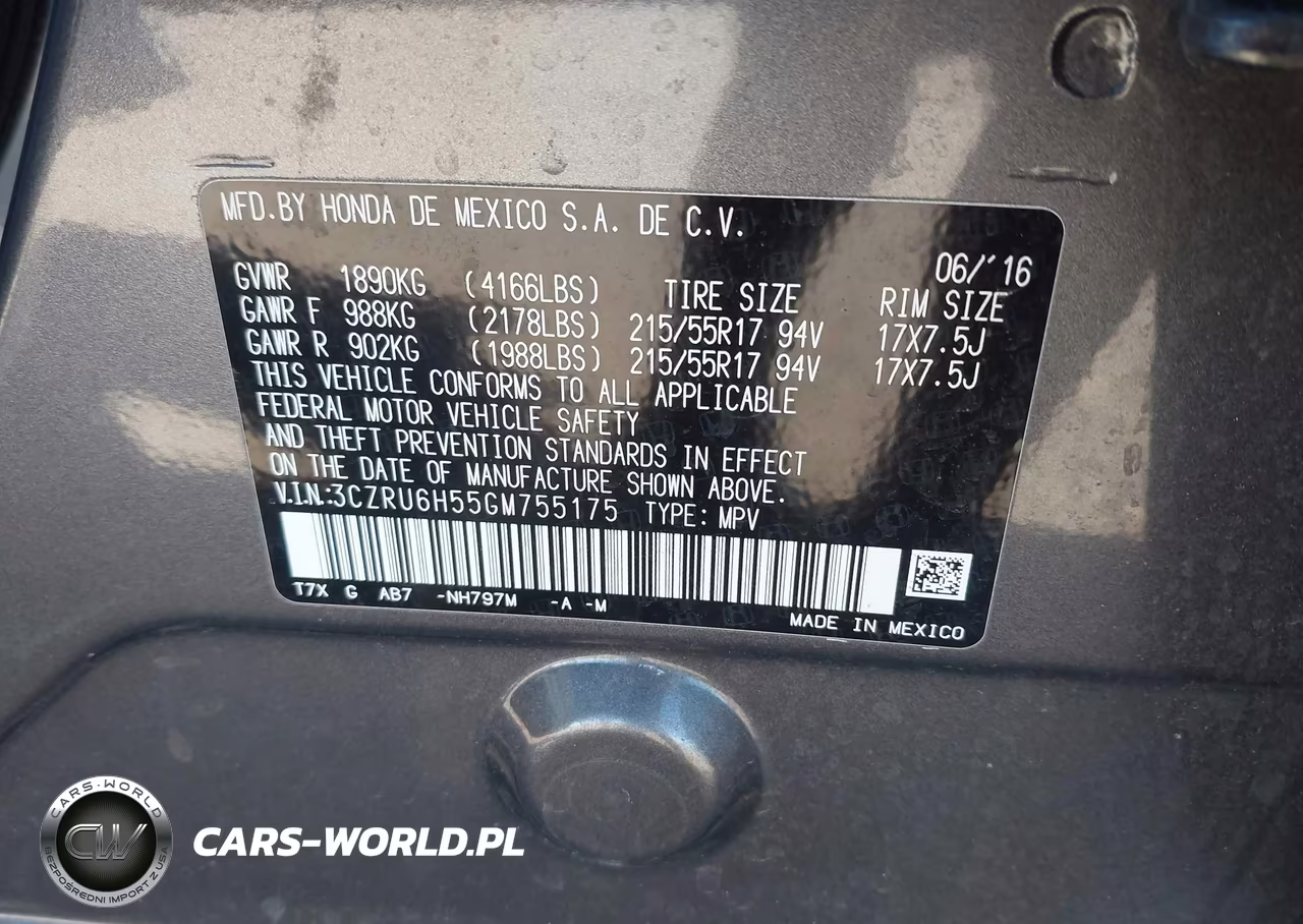 2016 Honda Hr-V Ex VIN:3CZRU6H55GM755175 - 9