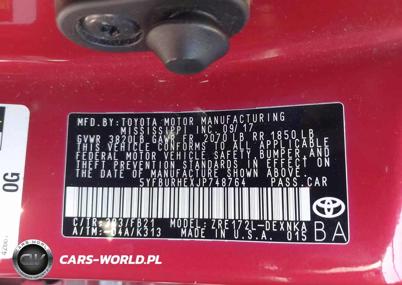2018 Toyota Corolla Le VIN:5YFBURHEXJP748764 - 9