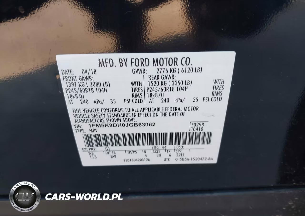 2018 Ford Explorer Xlt VIN:1FM5K8DH0JGB63962 - 9
