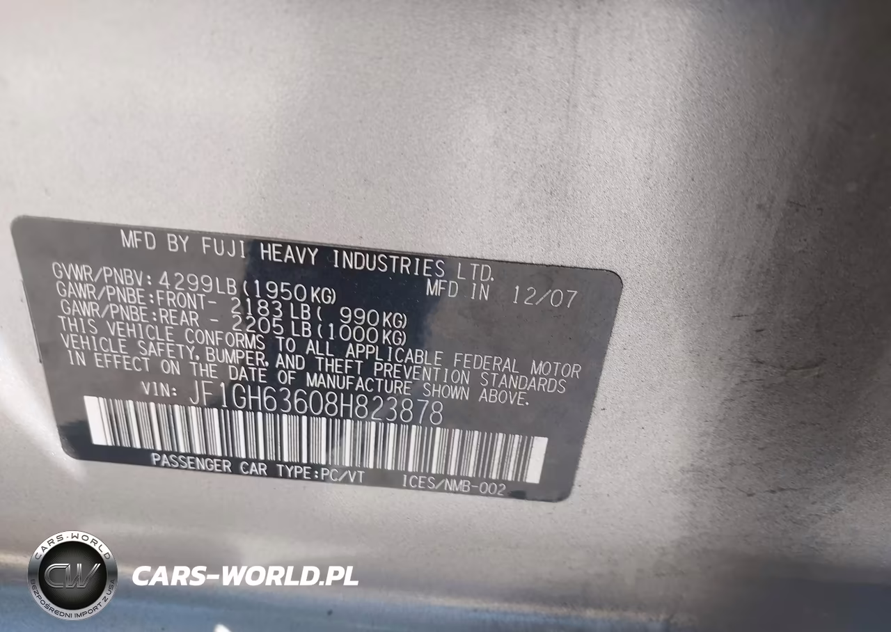 2008 Subaru Impreza Outback Sport VIN:JF1GH63608H823878 - 9