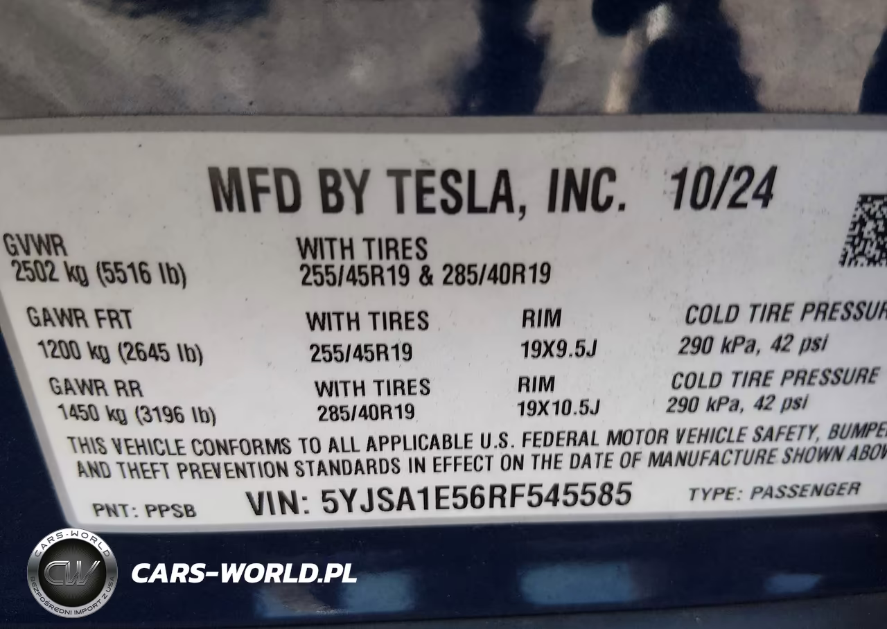 2024 Tesla Model S Long Range VIN:5YJSA1E56RF545585 - 9