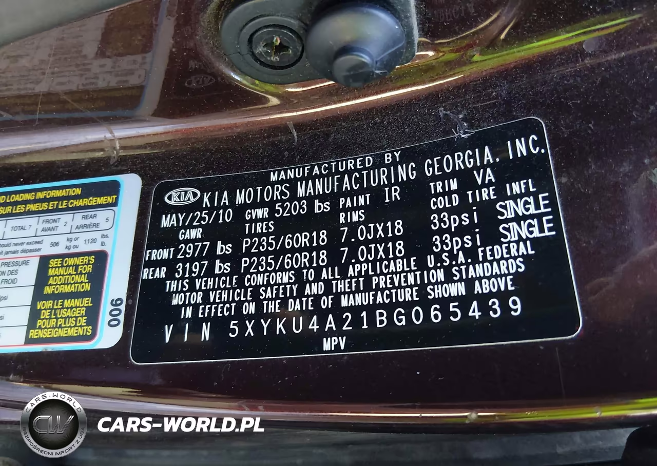 2011 Kia Sorento Ex V6 VIN:5XYKU4A21BG065439 - 9