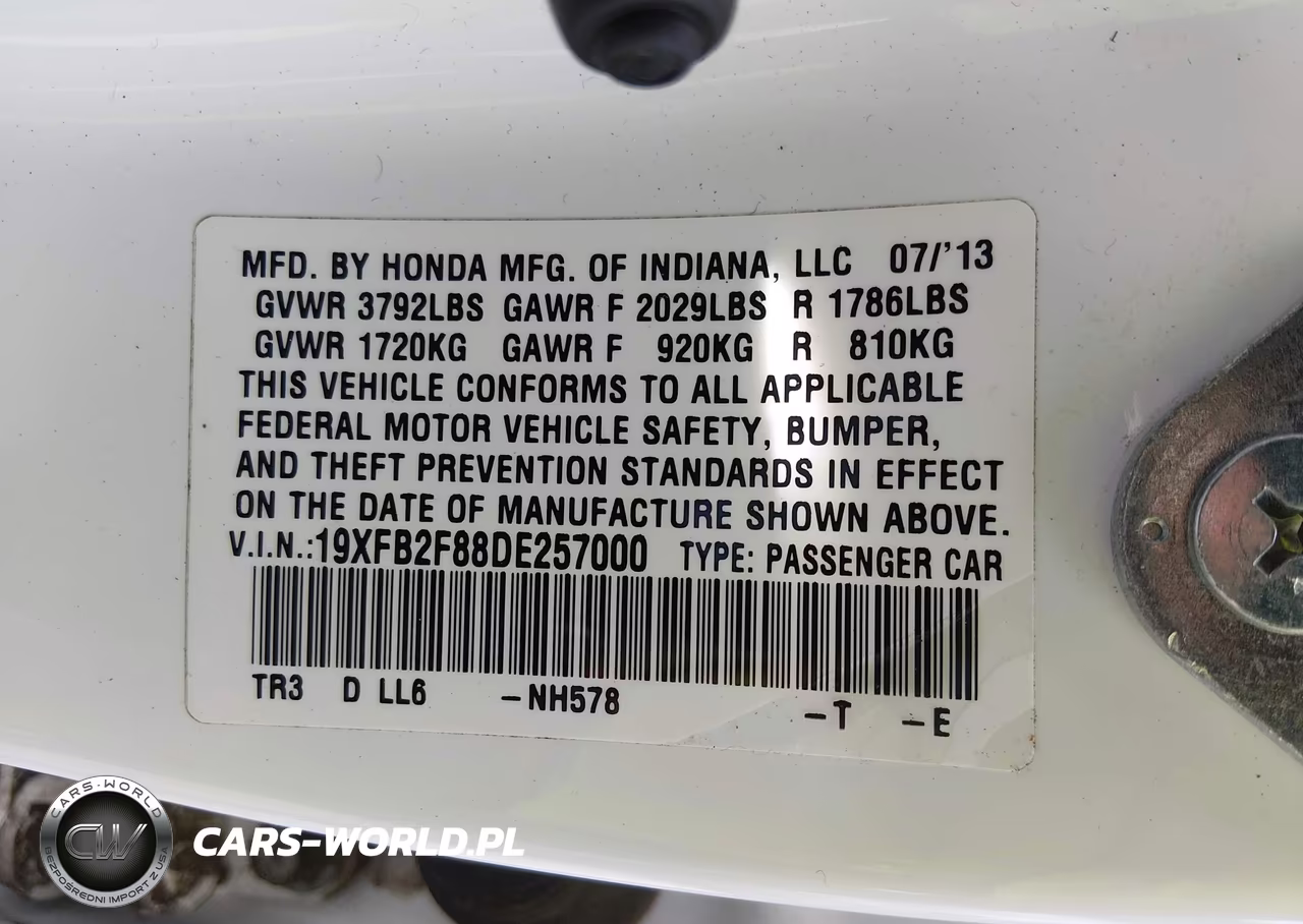 2013 Honda Civic Ex VIN:19XFB2F88DE257000 - 9