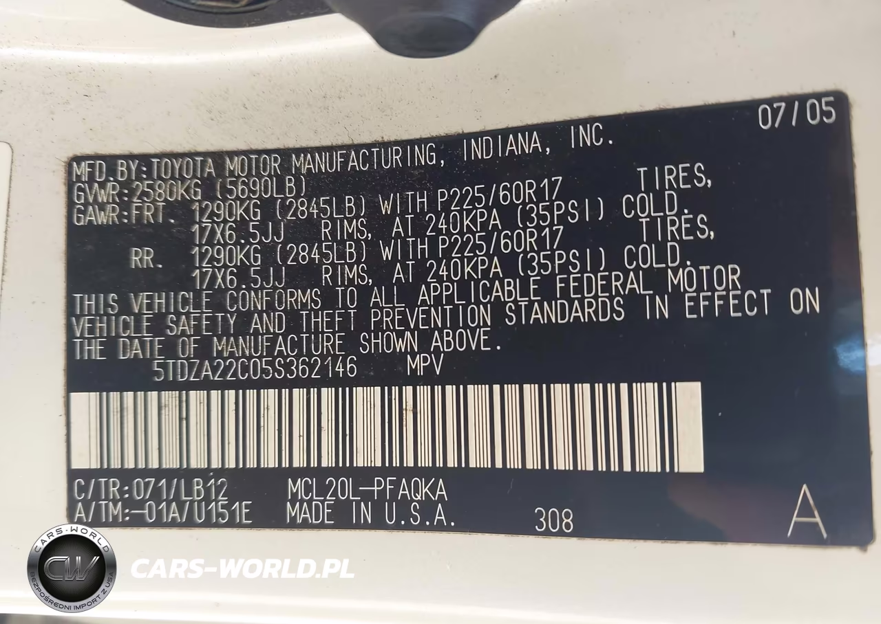 2005 Toyota Sienna Xle Limited VIN:5TDZA22C05S362146 - 9