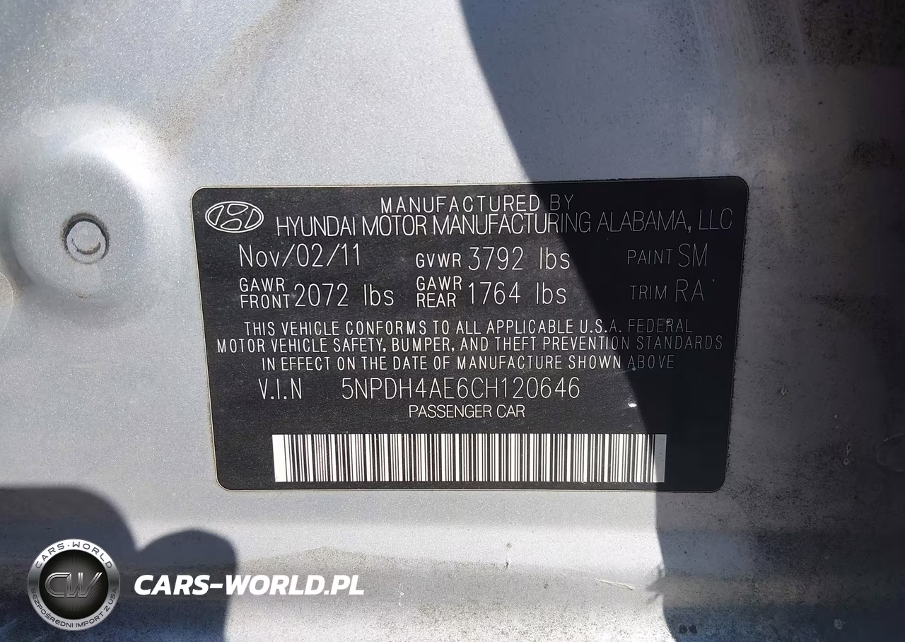 2012 Hyundai Elantra Gls VIN:5NPDH4AE6CH120646 - 9