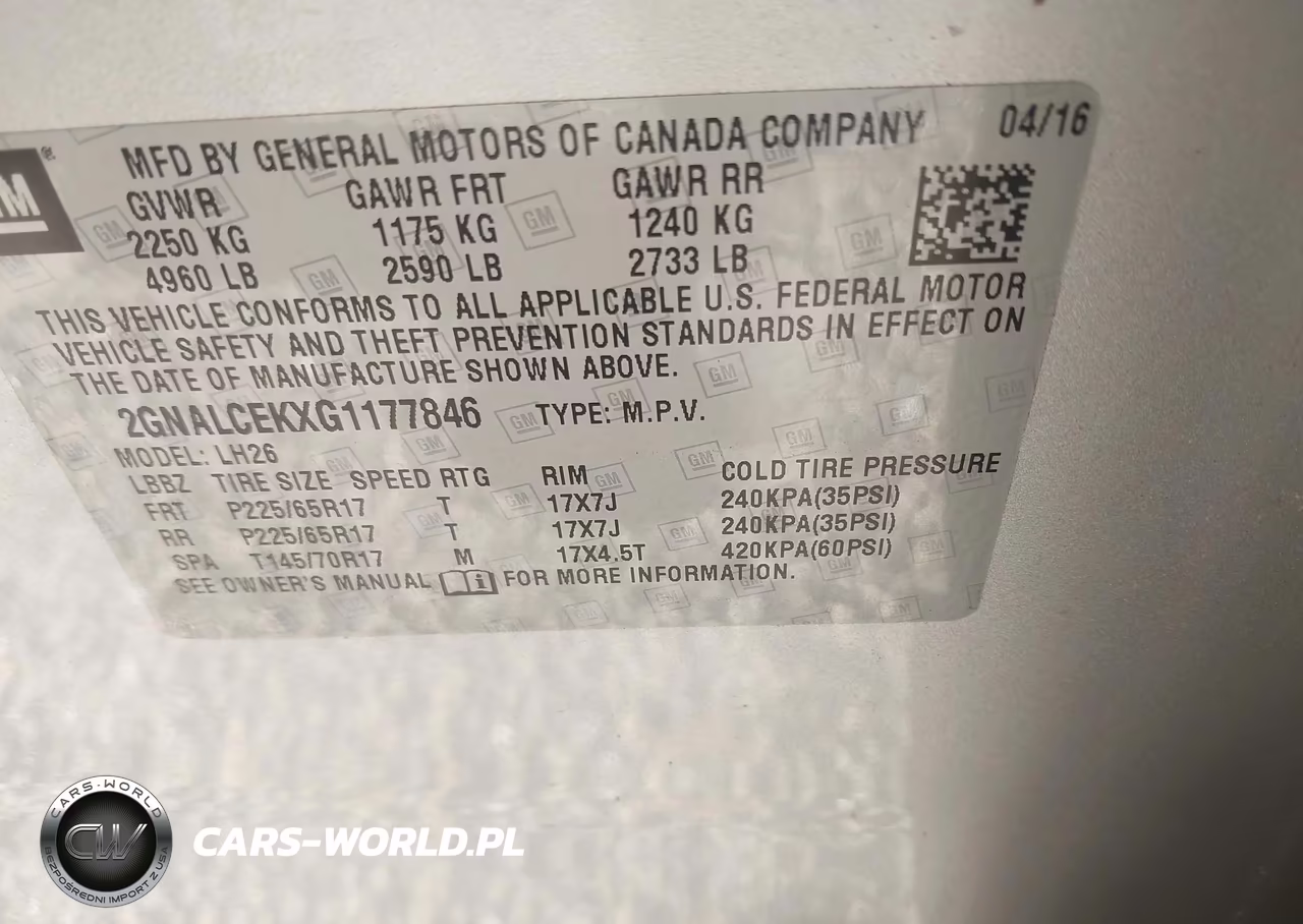 2016 Chevrolet Equinox Lt VIN:2GNALCEKXG1177846 - 9