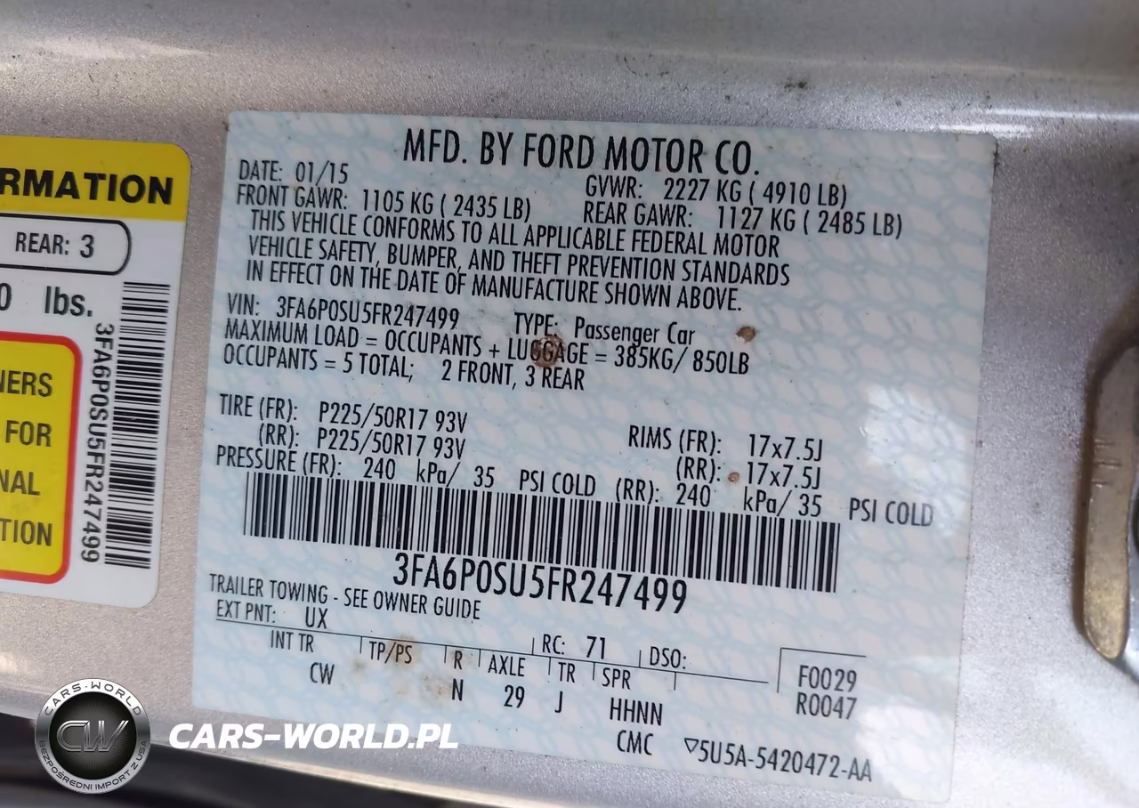 2015 Ford Fusion Energi Titanium VIN:3FA6P0SU5FR247499 - 9