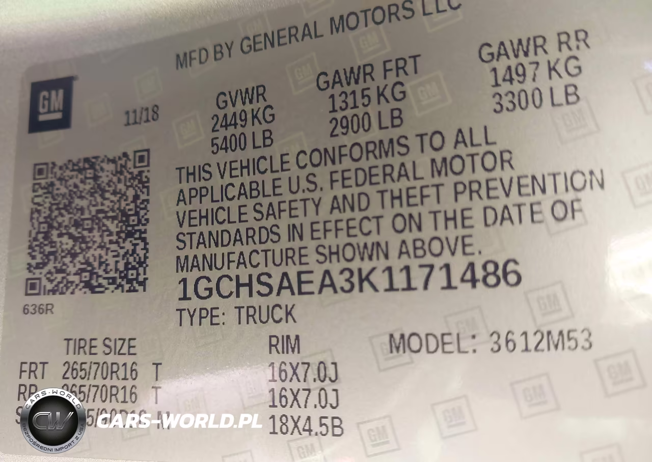 2019 Chevrolet Colorado VIN:1GCHSAEA3K1171486 - 9