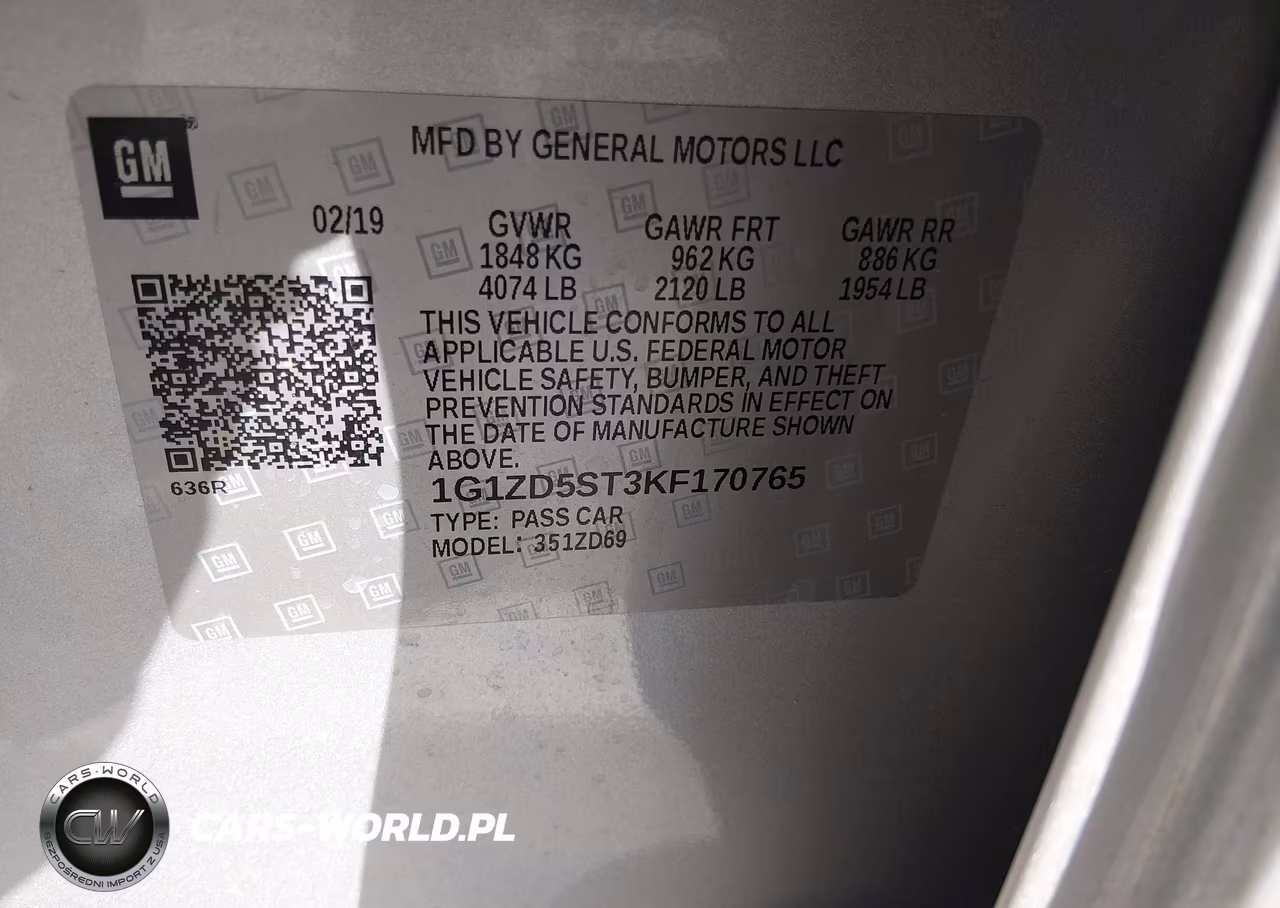 2019 Chevrolet Malibu Lt VIN:1G1ZD5ST3KF170765 - 9