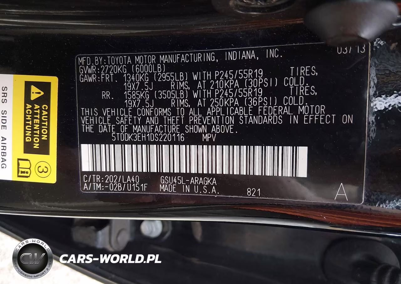 2013 Toyota Highlander Limited V6 VIN:5TDDK3EH1DS220116 - 9