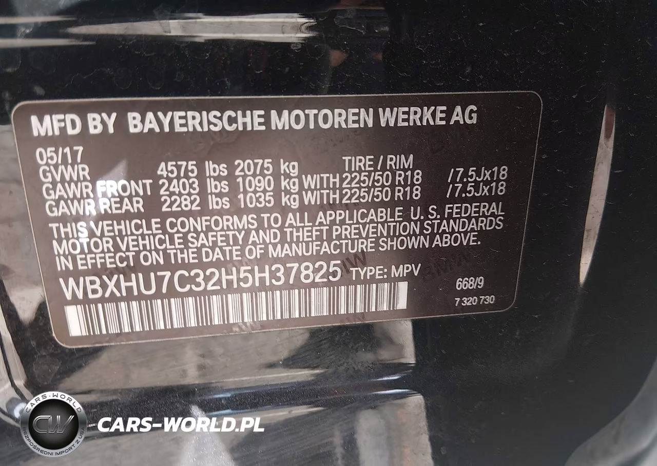 2017 BMW X1 Sdrive28I VIN:WBXHU7C32H5H37825 - 9