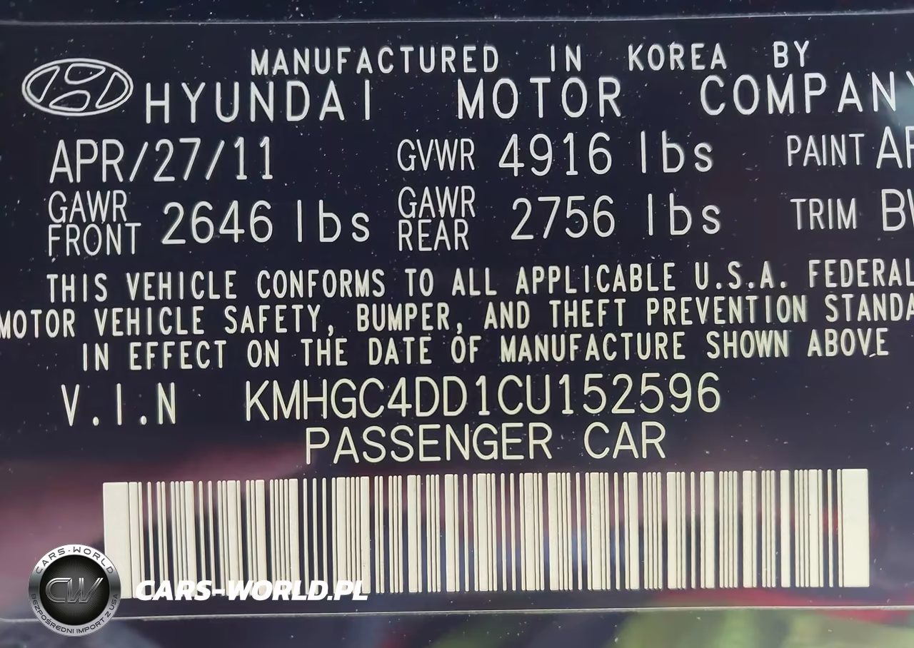 2012 Hyundai Genesis 3.8L VIN:KMHGC4DD1CU152596 - 9