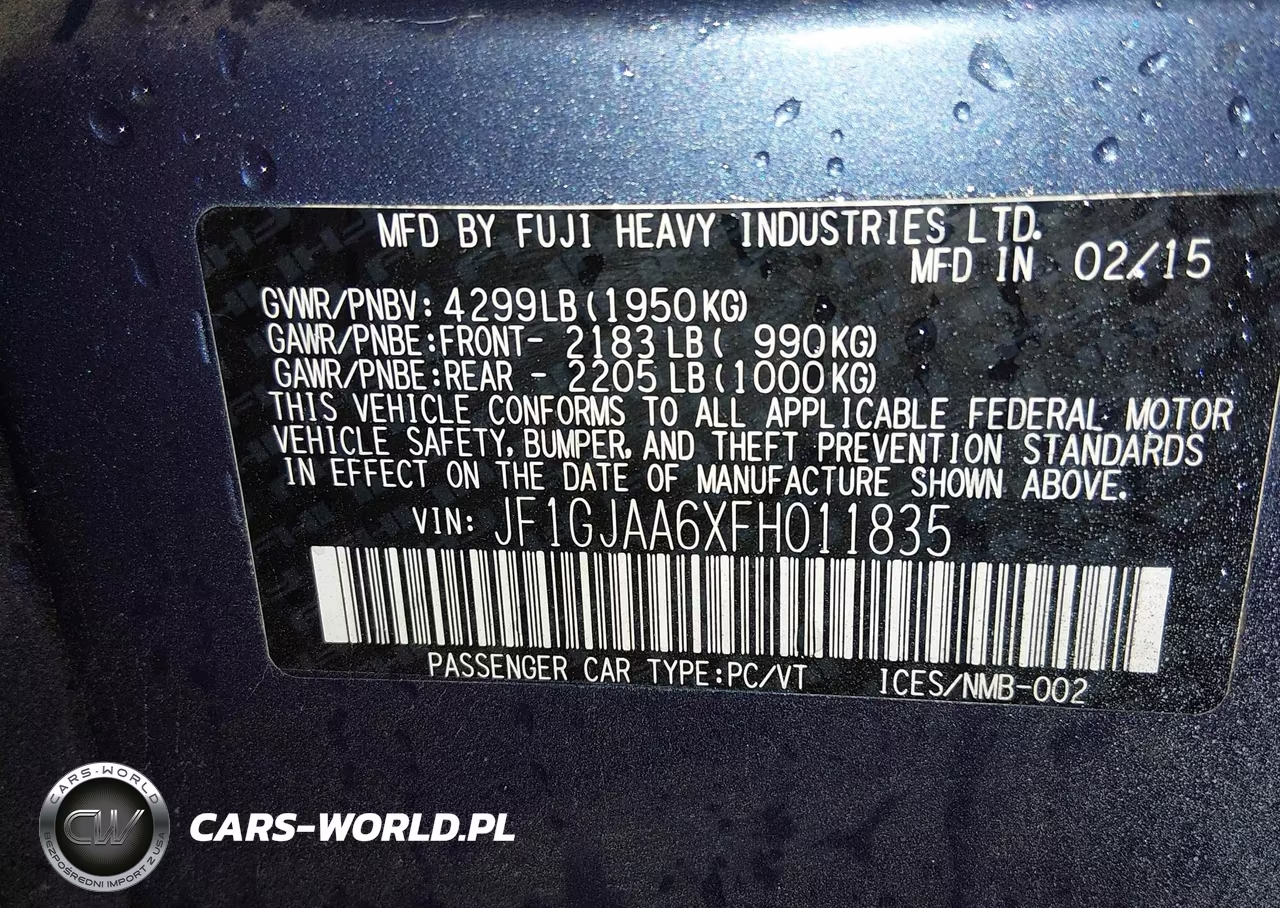 2015 Subaru Impreza VIN:JF1GJAA6XFH011835 - 9