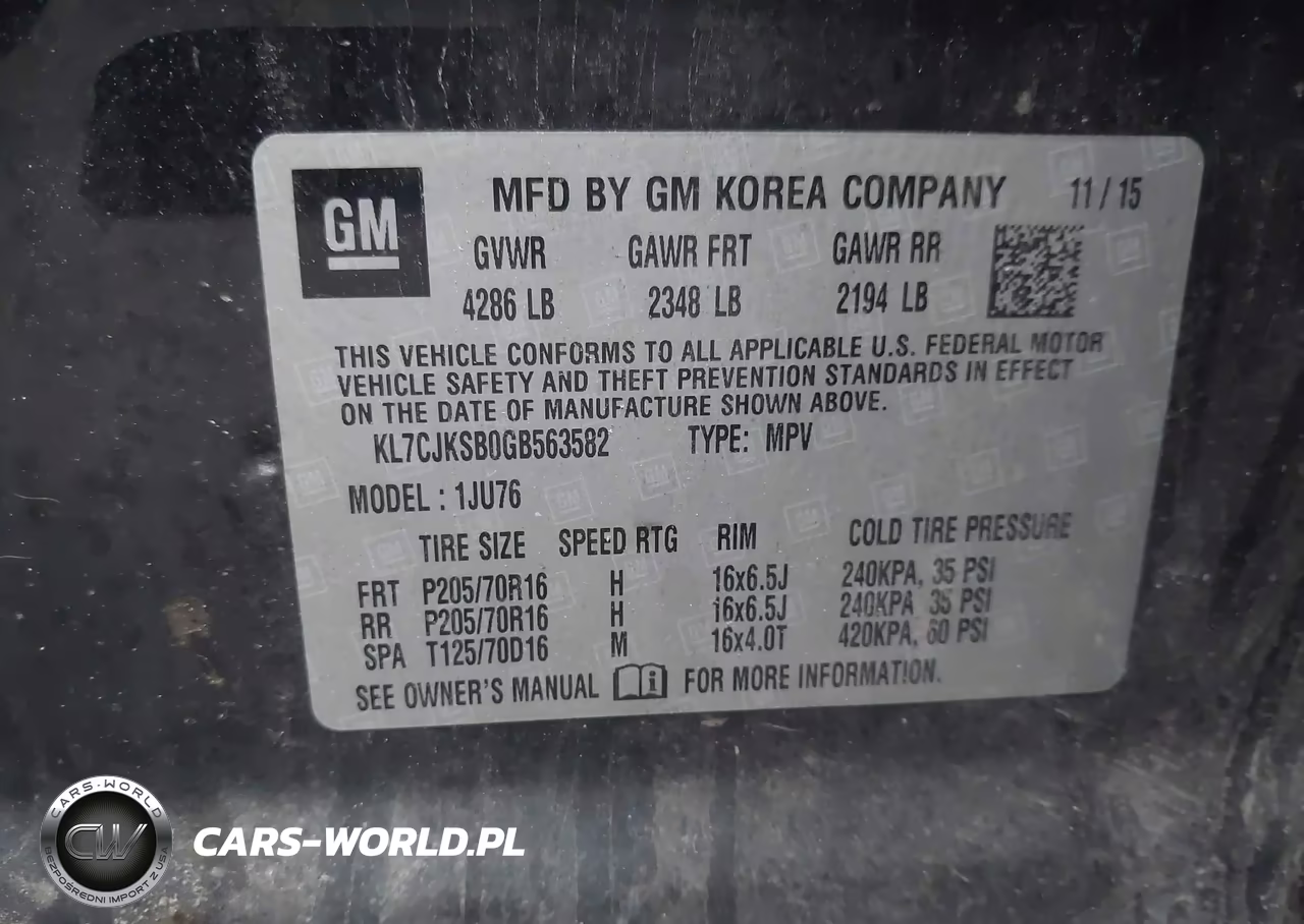 2016 Chevrolet Trax 1Ls VIN:KL7CJKSB0GB563582 - 9