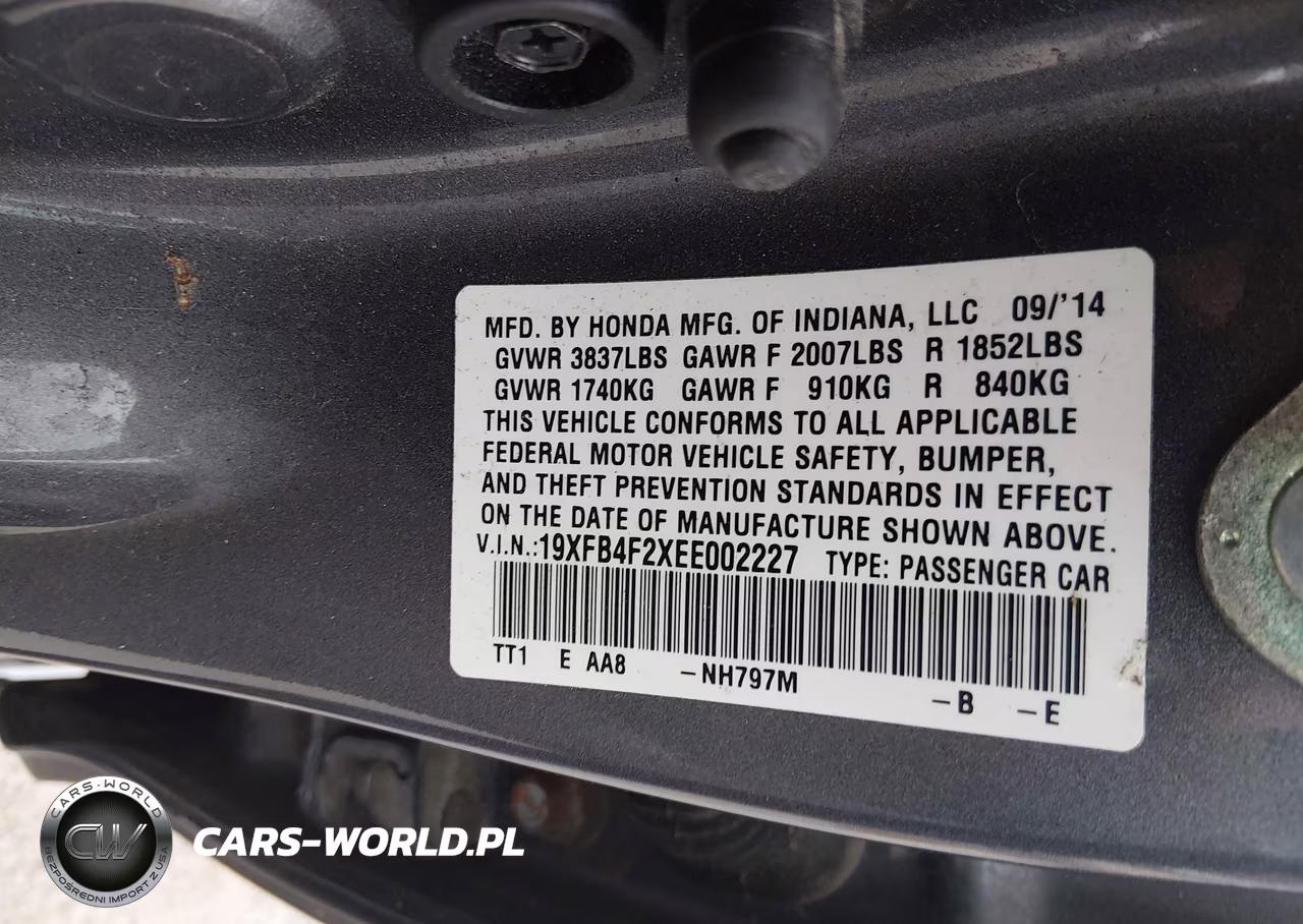 2014 Honda Civic Hybrid VIN:19XFB4F2XEE002227 - 9