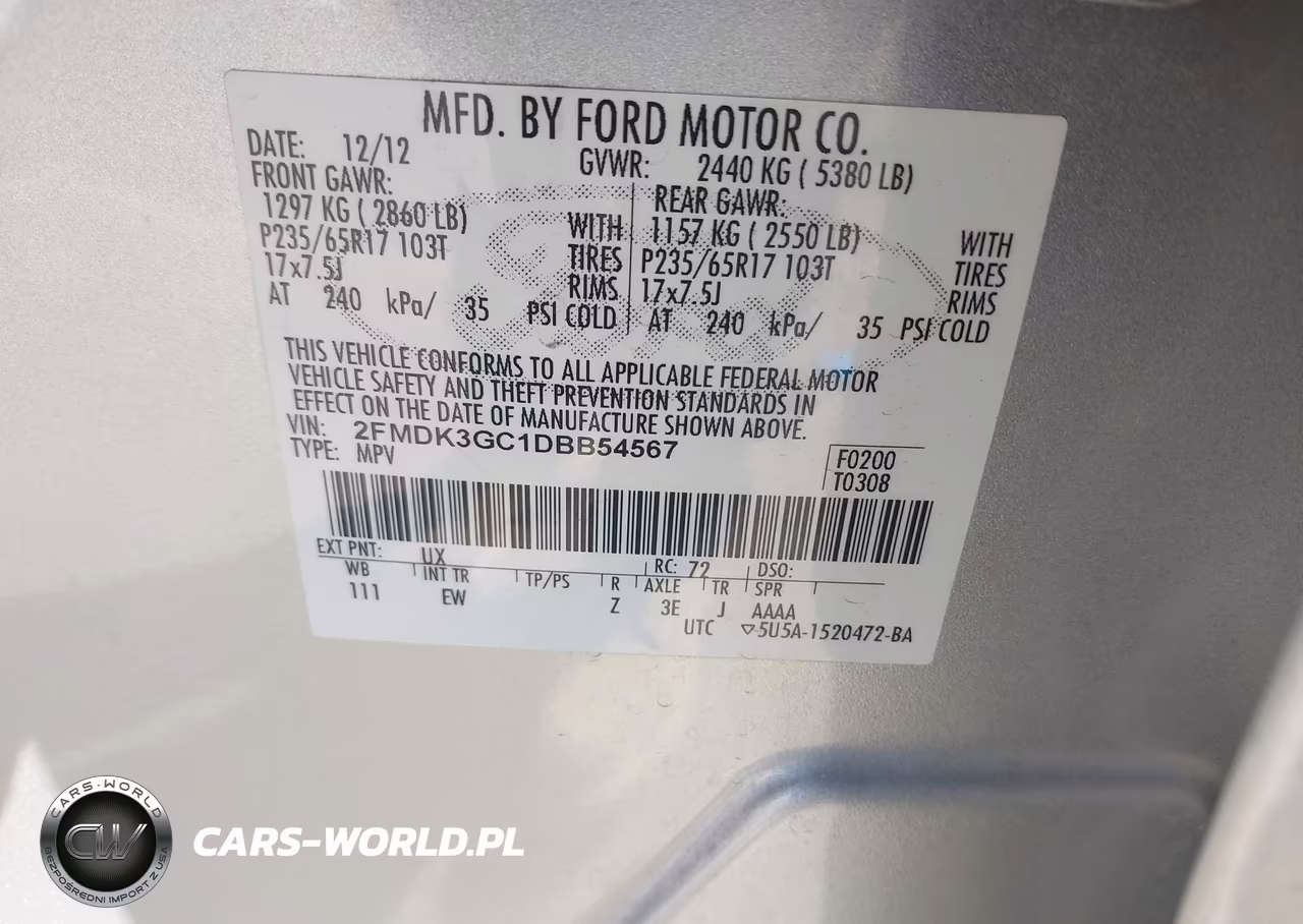 2013 Ford Edge Se VIN:2FMDK3GC1DBB54567 - 9