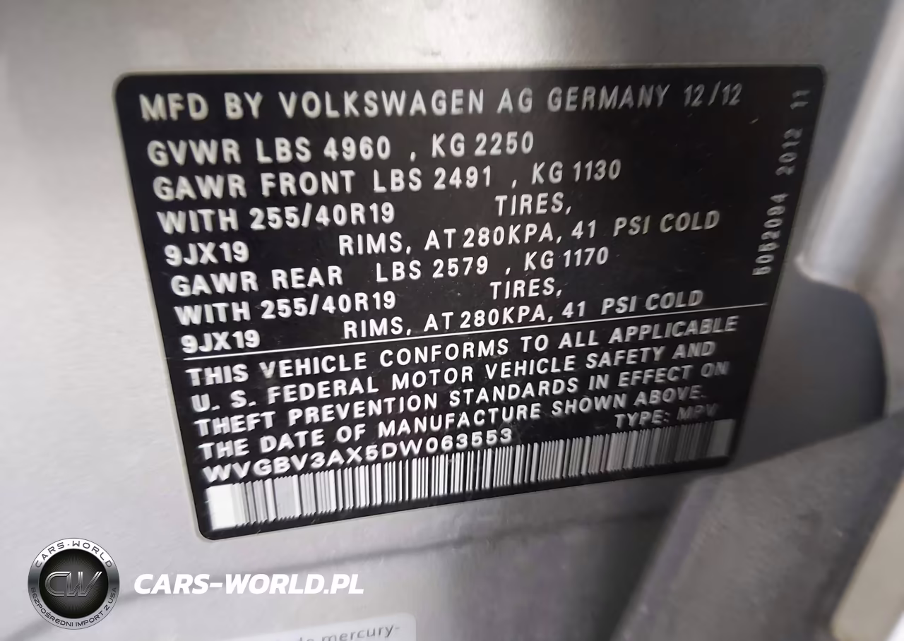 2013 Volkswagen Tiguan Sel VIN:WVGBV3AX5DW063553 - 9