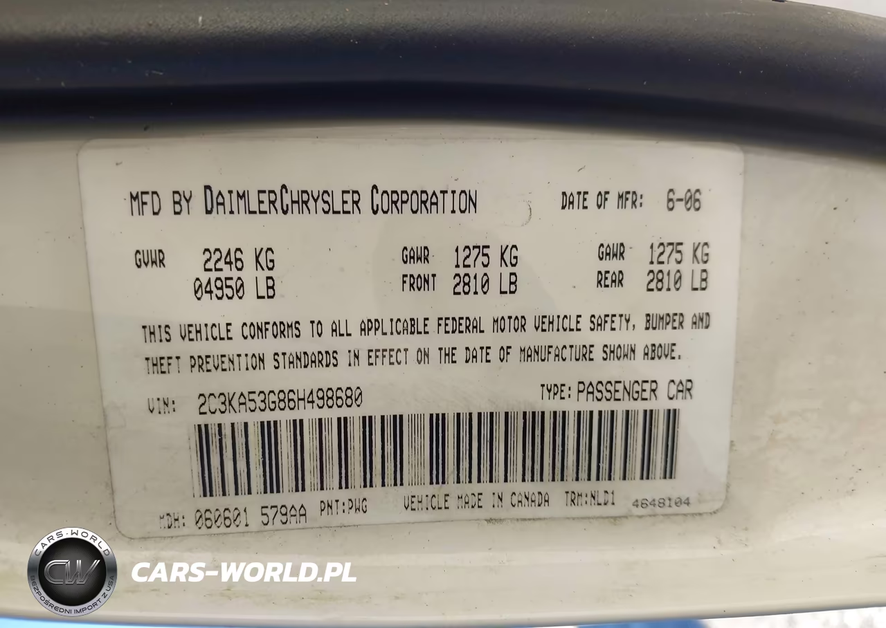 2006 Chrysler 300 Touring VIN:2C3KA53G86H498680 - 9