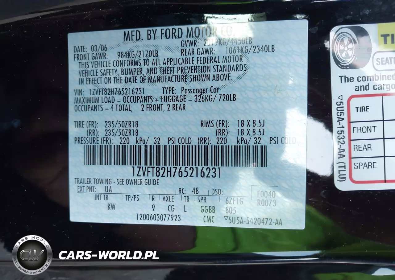 2006 Ford Mustang Gt VIN:1ZVFT82H765216231 - 9
