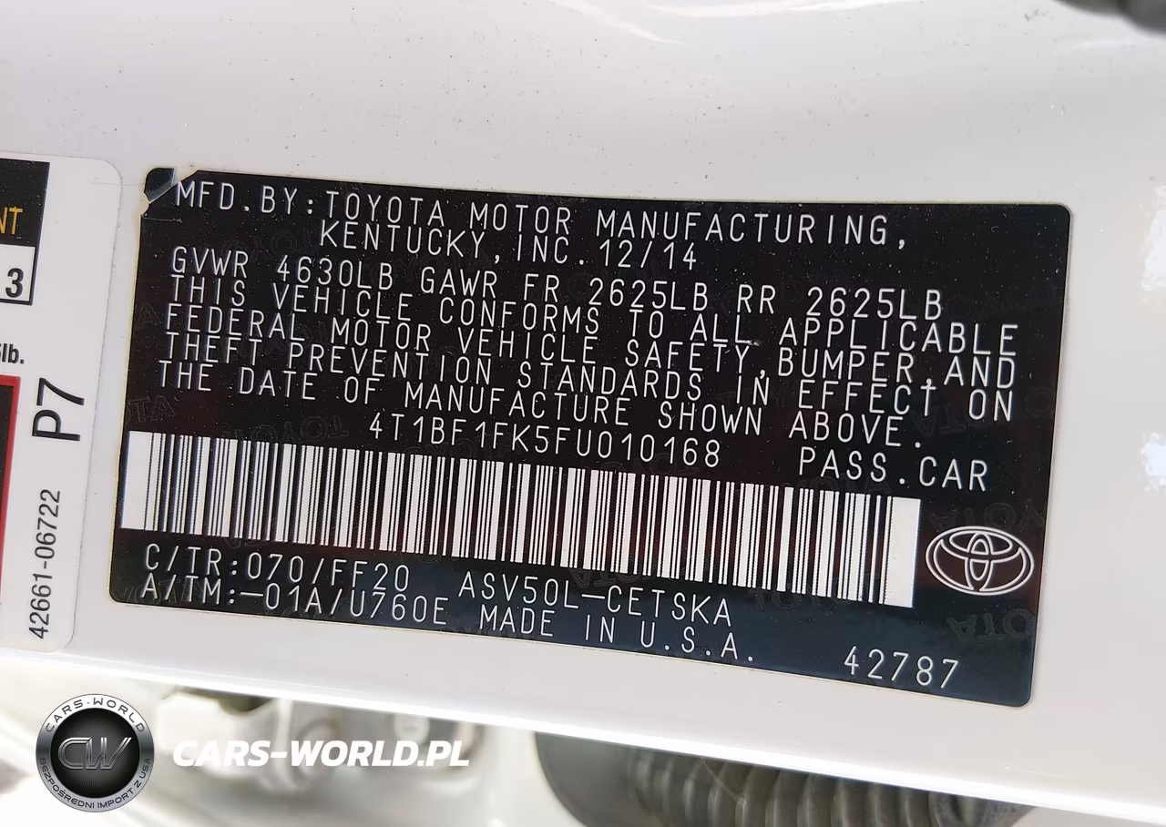 2015 Toyota Camry Se VIN:4T1BF1FK5FU010168 - 9