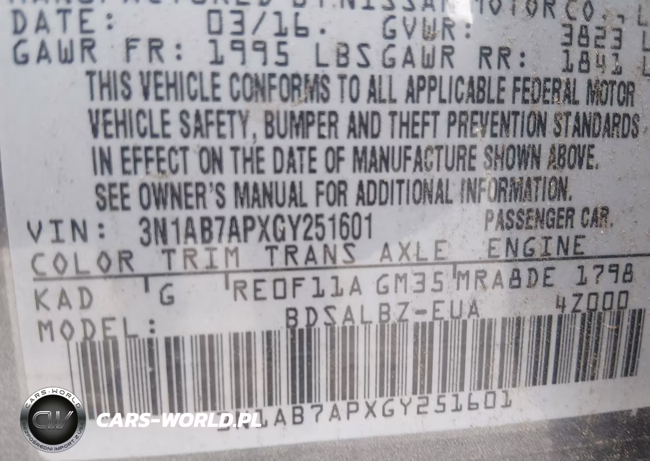 2016 Nissan Sentra Fe+ S-S-Sl-Sr-Sv VIN:3N1AB7APXGY251601 - 9