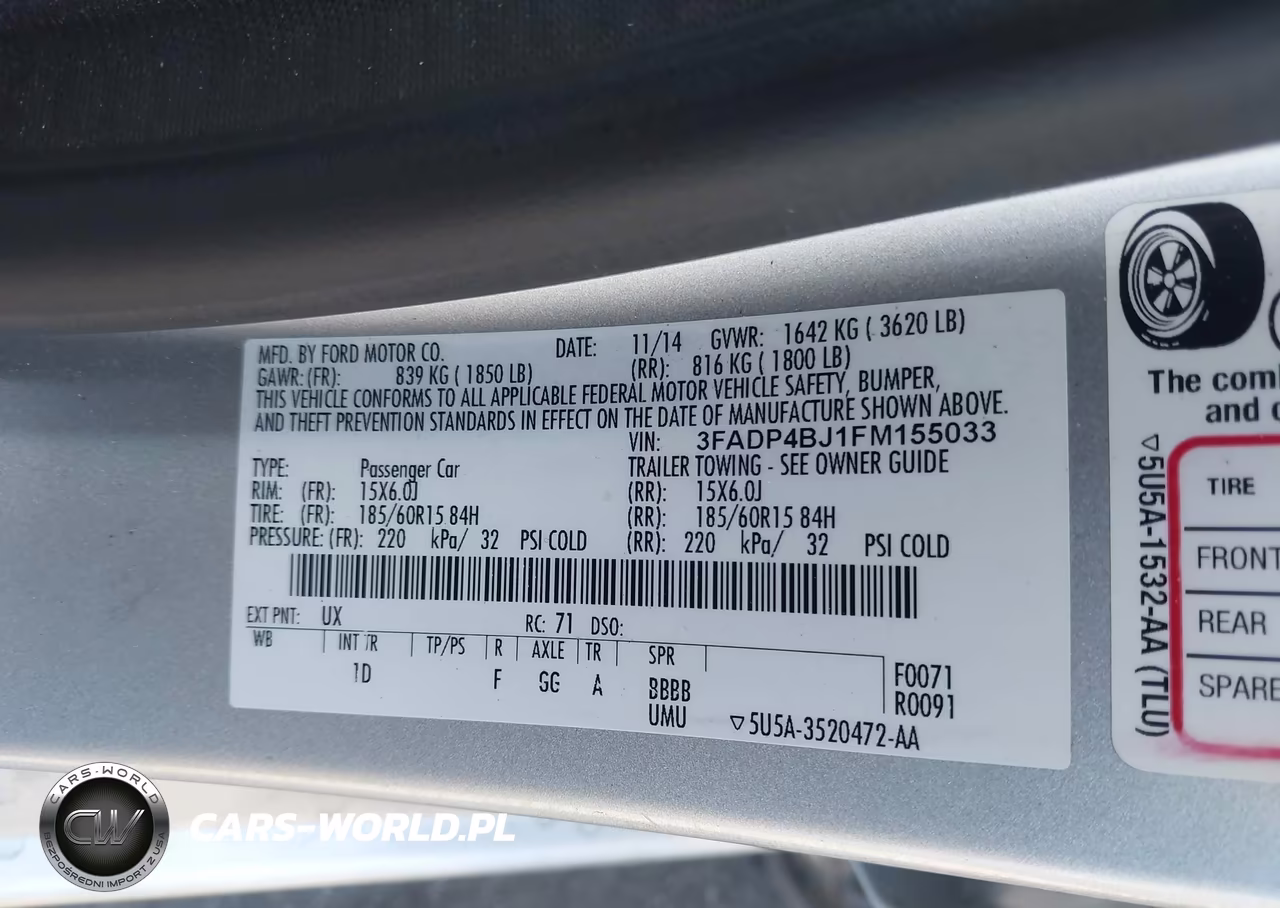2015 Ford Fiesta Se VIN:3FADP4BJ1FM155033 - 9