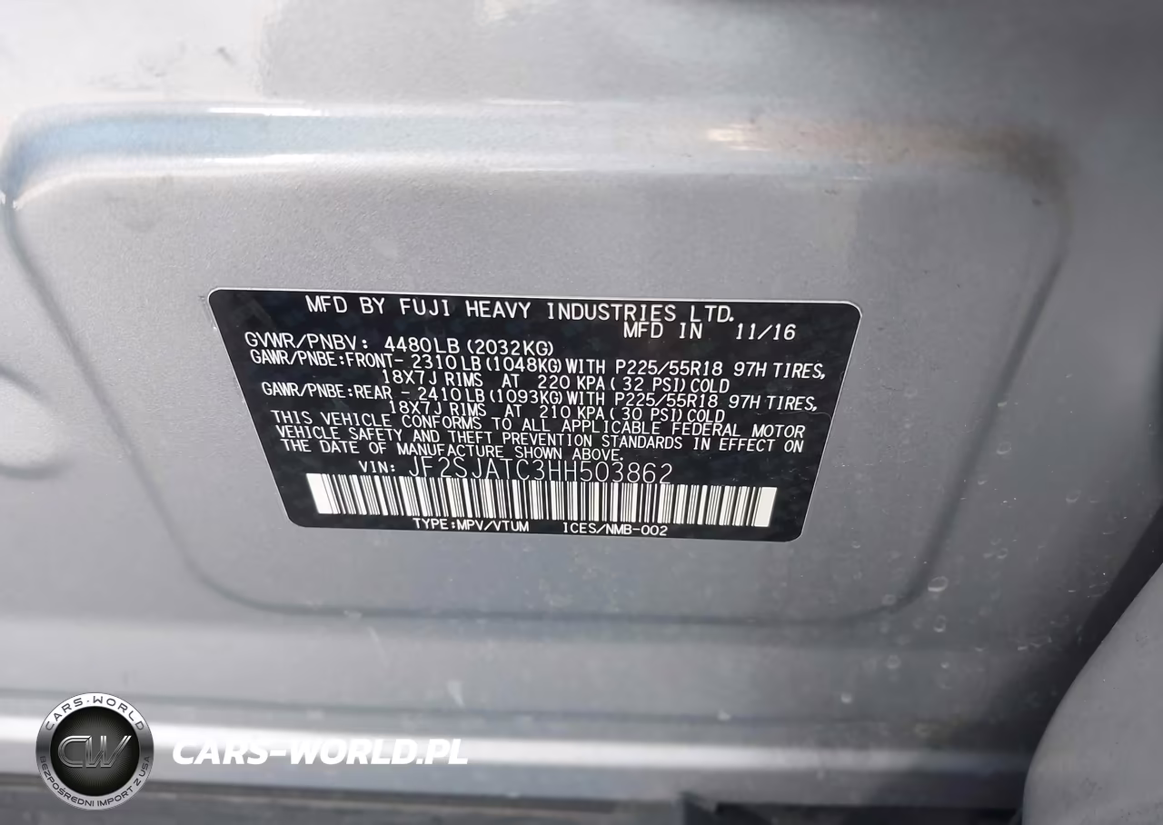 2017 Subaru Forester 2.5I Touring VIN:JF2SJATC3HH503862 - 6