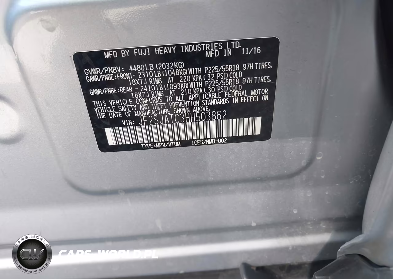 2017 Subaru Forester 2.5I Touring VIN:JF2SJATC3HH503862 - 9