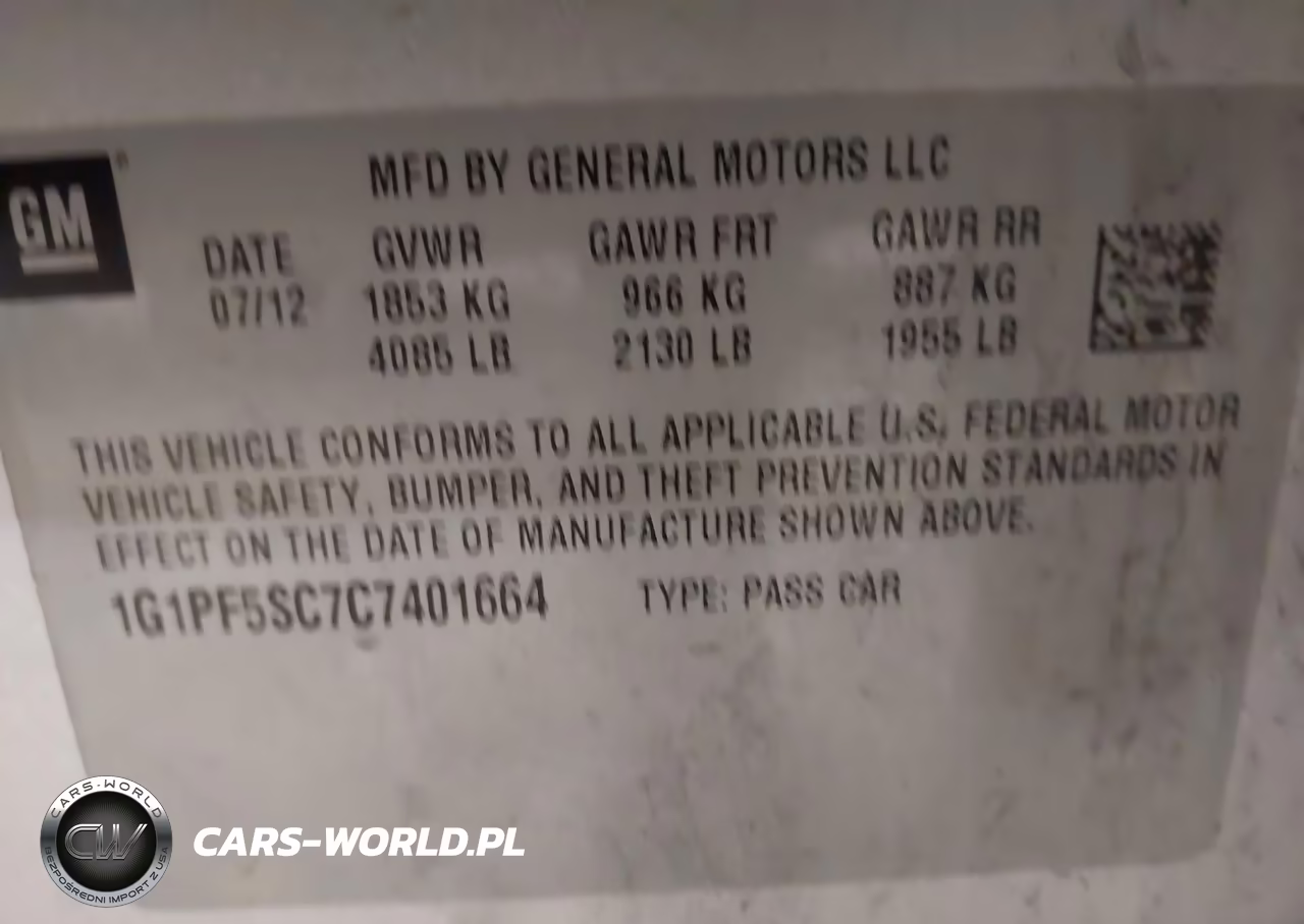 2012 Chevrolet Cruze 1Lt VIN:1G1PF5SC7C7401664 - 9