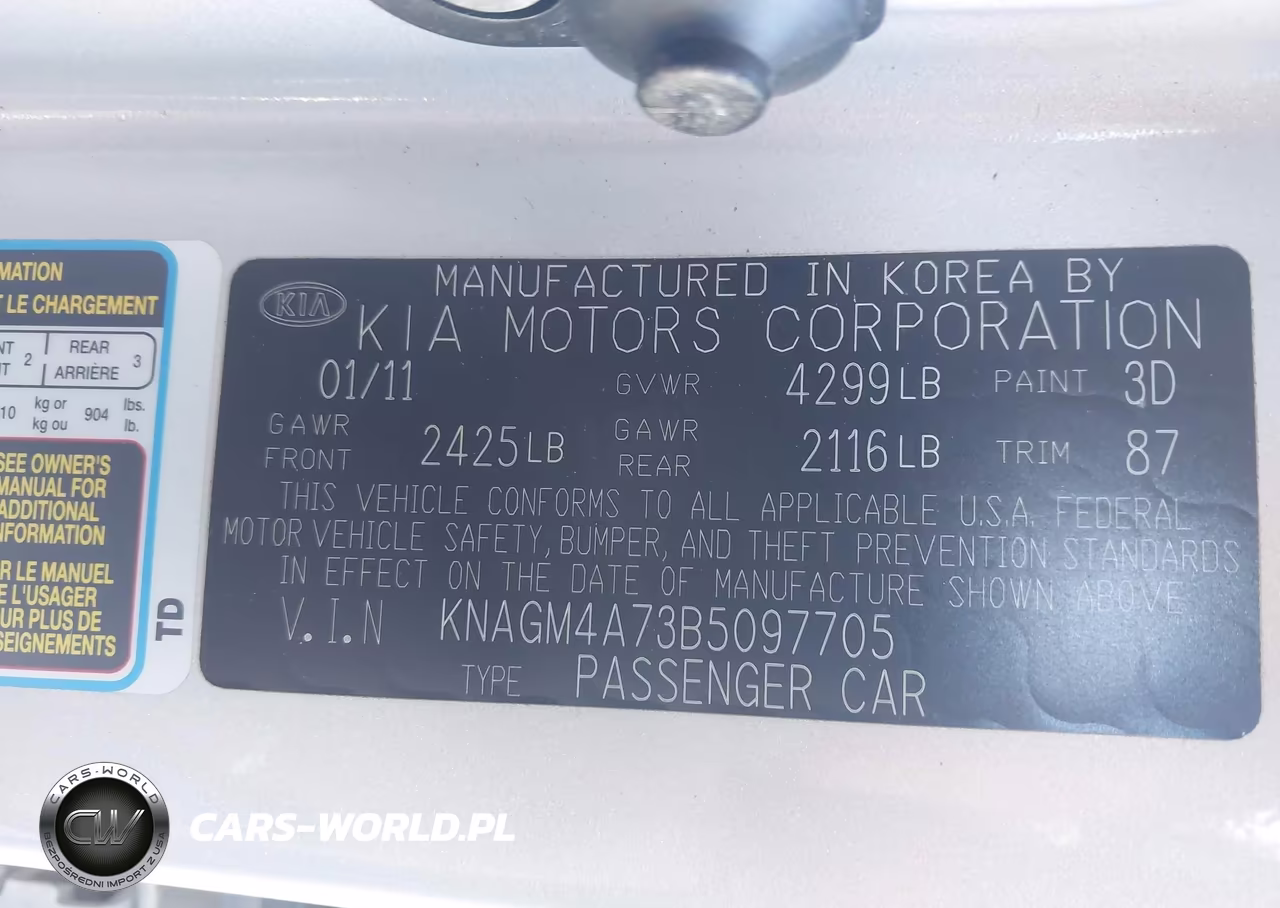 2011 Kia Optima Lx VIN:KNAGM4A73B5097705 - 9