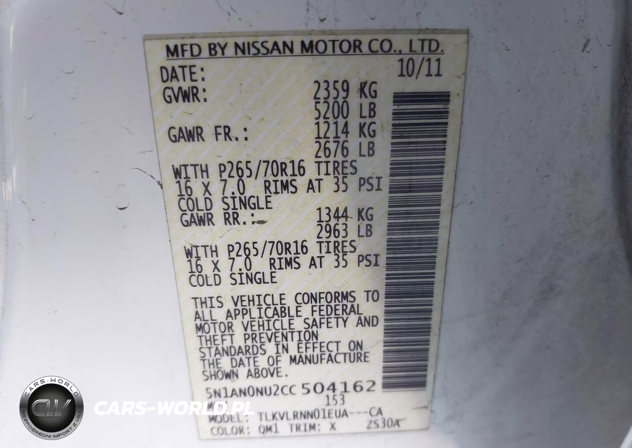 2012 Nissan Xterra S VIN:5N1AN0NU2CC504162 - 9
