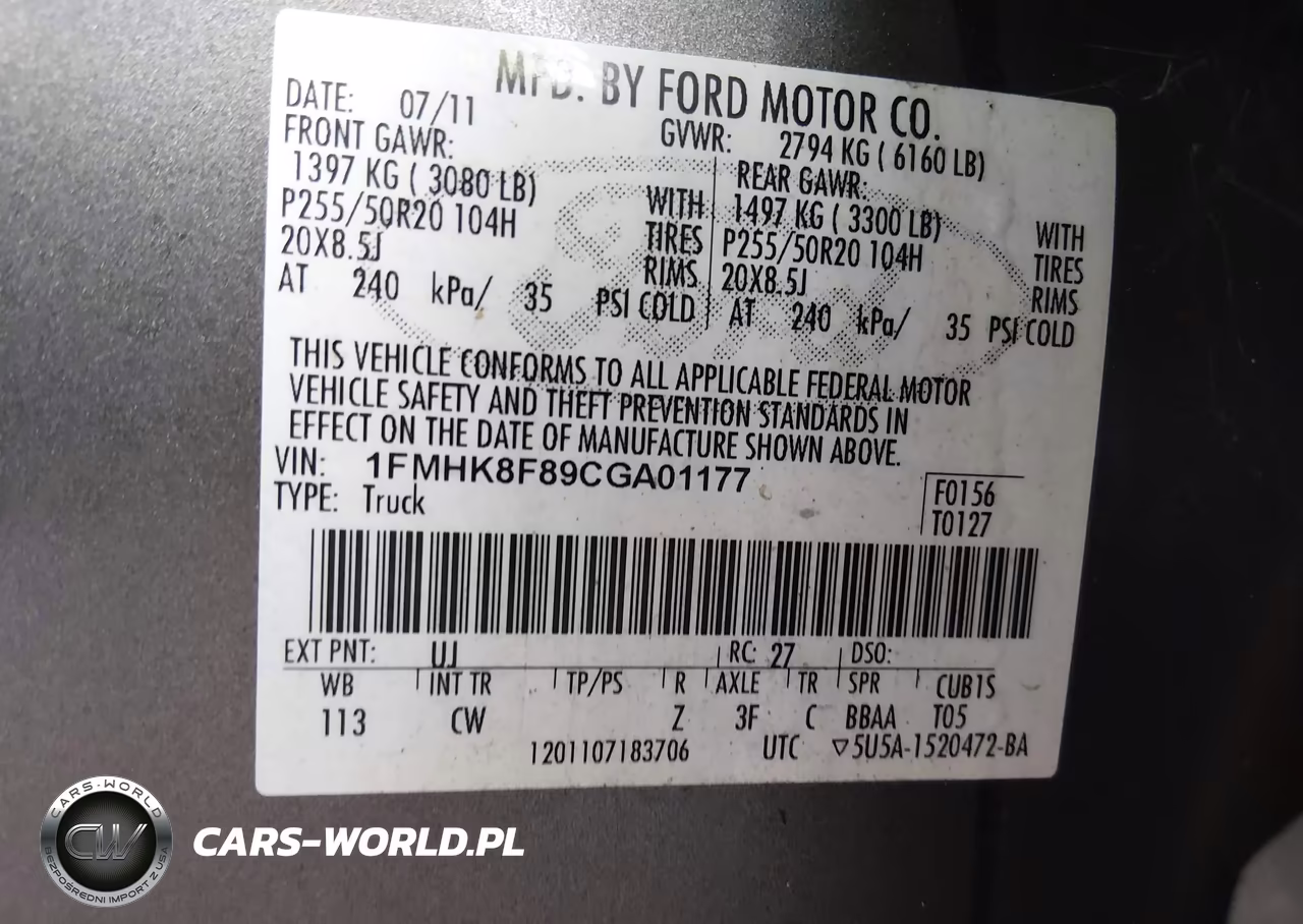 2012 Ford Explorer Limited VIN:1FMHK8F89CGA01177 - 9