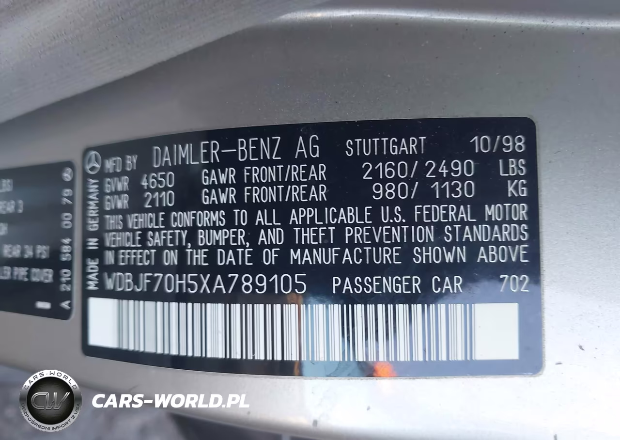 1999 Mercedes-Benz E 430 VIN:WDBJF70H5XA789105 - 9
