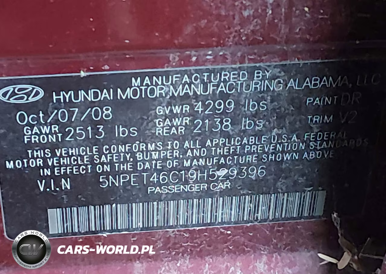 2009 Hyundai Sonata Gls VIN:5NPET46C19H529396 - 9