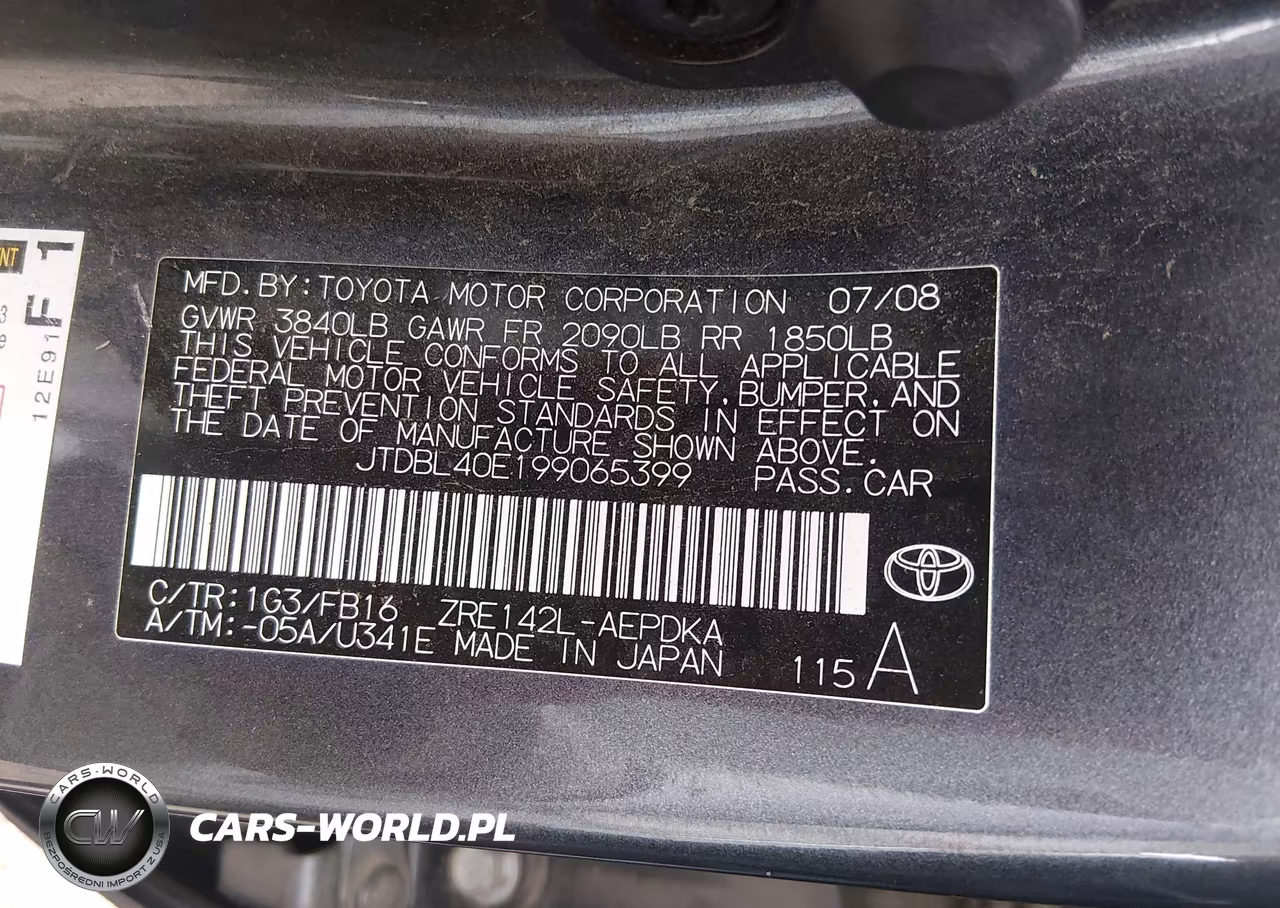 2009 Toyota Corolla Le VIN:JTDBL40E199065399 - 9