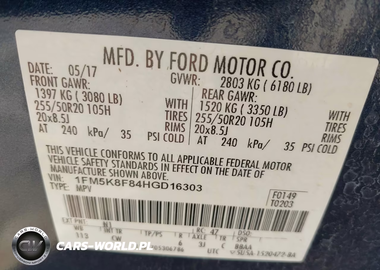 2017 Ford Explorer Limited VIN:1FM5K8F84HGD16303 - 9