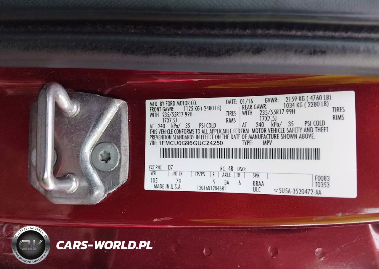 2016 Ford Escape Se VIN:1FMCU0G96GUC24250 - 9