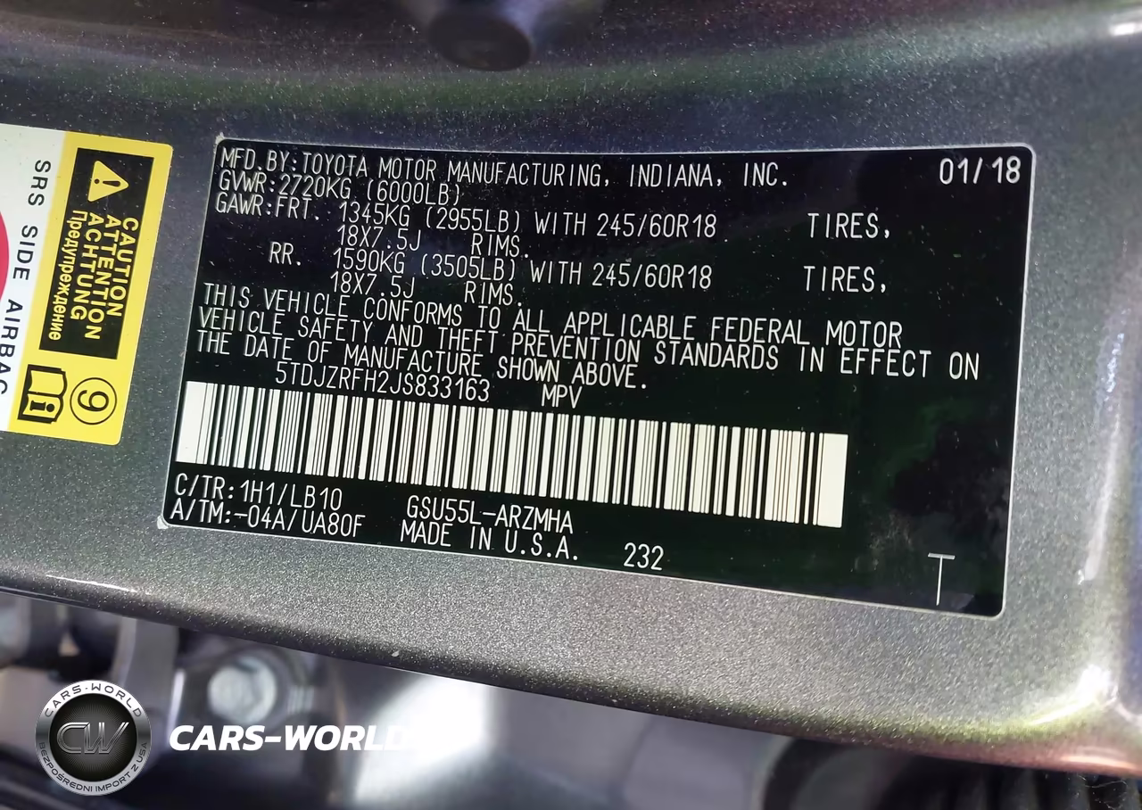 2018 Toyota Highlander Xle VIN:5TDJZRFH2JS833163 - 9