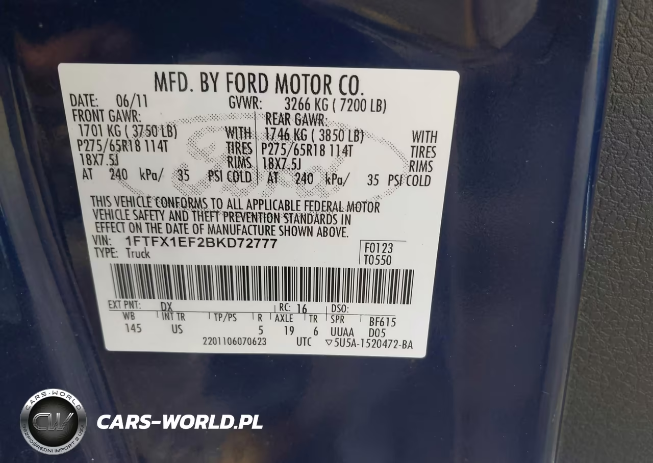 2011 Ford F-150 Xlt VIN:1FTFX1EF2BKD72777 - 9