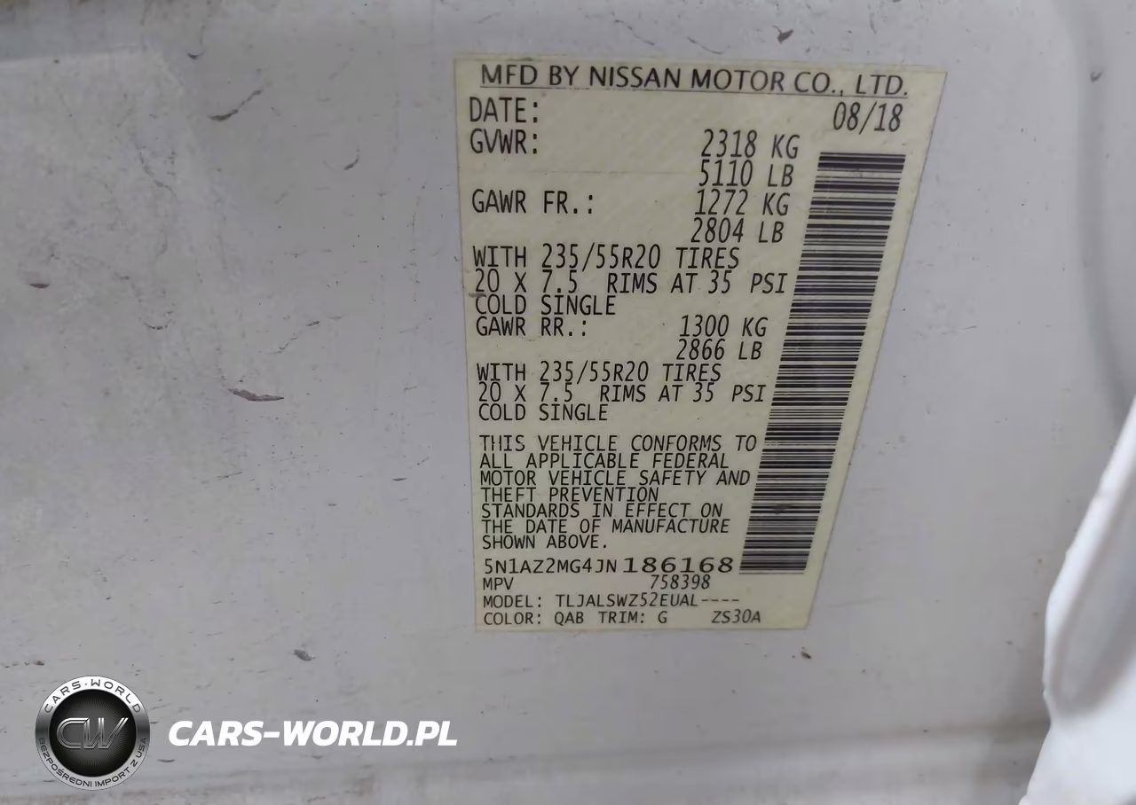 2018 Nissan Murano Platinum VIN:5N1AZ2MG4JN186168 - 9